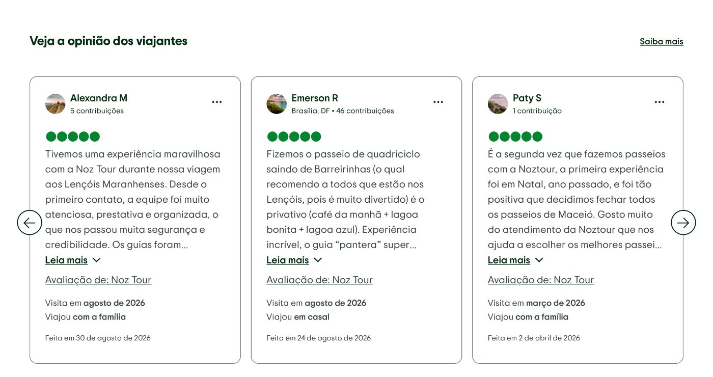 Avaliações de viajantes da Noz Tour no Tripadvisor