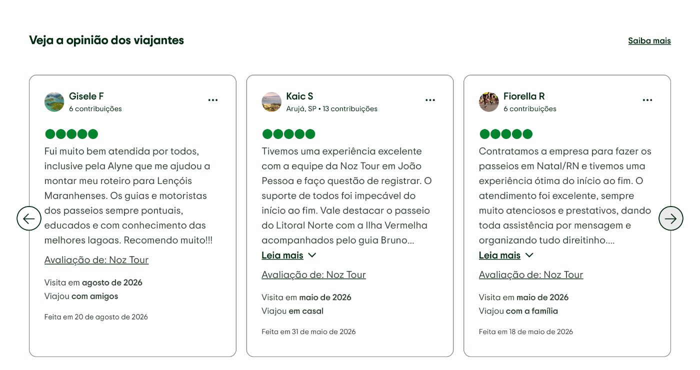 Mais avaliações de viajantes da Noz Tour no Tripadvisor